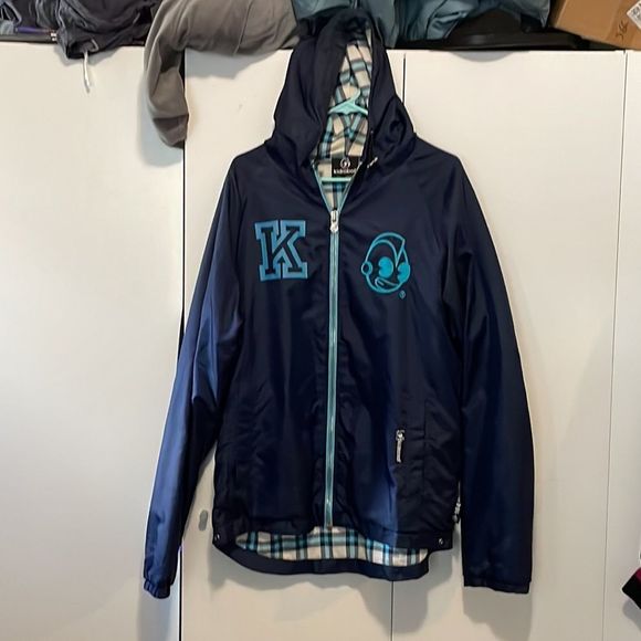 Kidrobot Navy Blue & Plaid Windbreaker (184) Sz LG - Picture 10 of 14